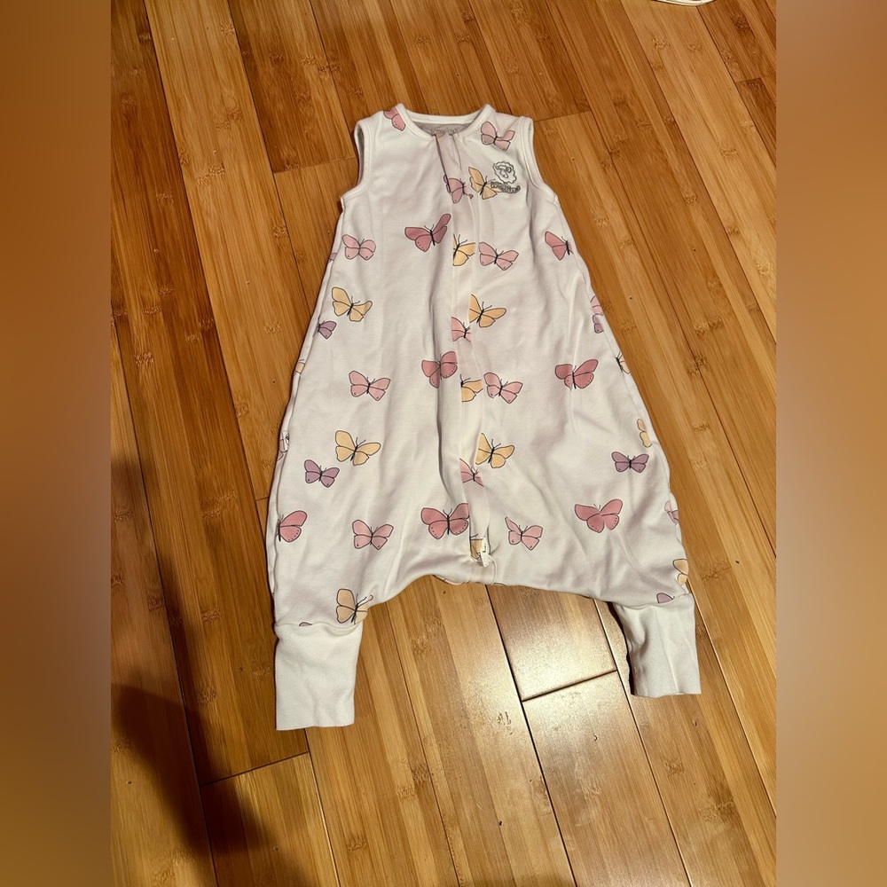 4 Season Baby Sleep Bag w Feet Merino WoolOrganic Cotton Butterfly lightly loved